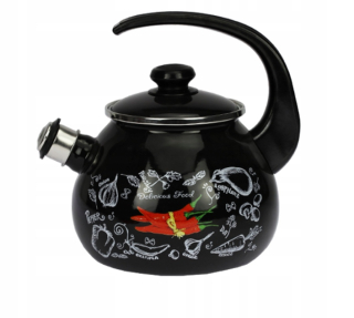 Čajník, kanvica na čaj - Kanvica smaltovaná čiernym smaltom Rybnik Chili 2.5L