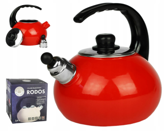 Čajník, kanvica na čaj - Smaltovaná kanvica so píšťalkou 2,5 L PLYNOVÁ INDUKCIA