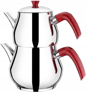 Čajník, kanvica na čaj -  Double kotol na turecký čaj 1,7 l Steel