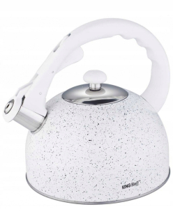 Čajník, kanvica na čaj - KINGHOFF rýchlovarná kanvica s píšťalkou 2,6L KH-1407 MARBLE