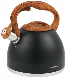 Čajník, kanvica na čaj - Kanvica s píšťalkou drevenou rukoväťou 3L 7450