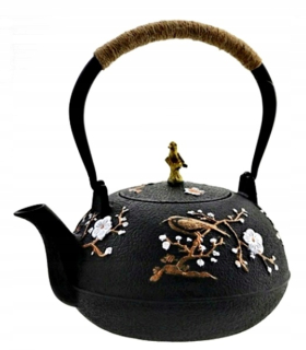 Čajník, kanvica na čaj - BYTOVÉ ŽELEZO KETTLE ZÁZVOR ČAJOVÉ BYLINY 1,0L
