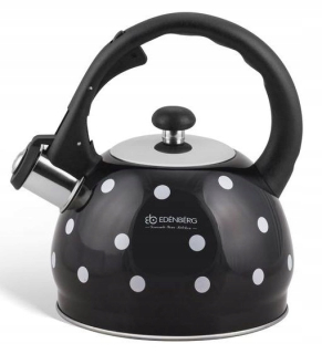 Edenberg Steel Kettle 2 l Čierna, odtiene šedej a striebra