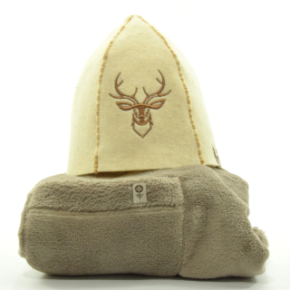 Vlnená sauna čiapka + Kilt-Men's Set L