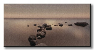 Ian Winstanley Stones na mori maľba 100x50 cm