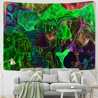 Karikatúra psychedelická huba tapisérie stena zavesenie