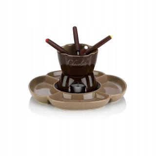 Zostava Fondue - Keramický set na čokoládové fondue 4 osoby. 0,