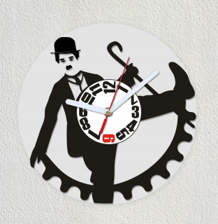Hodiny - Chaplin herec komik film dar vinyl clock