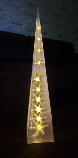 Vianočné osvetlenie - Vedený vianočný stromček pyramída stojaca 60 cm biely Lightzone