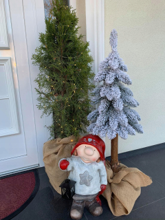 Vianočný stromček - Vianočný stromček na kufri snehu so snehom 100 cm