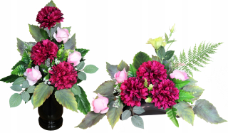 Chrysanthemum Amaranth Headdress+Bouquet H4