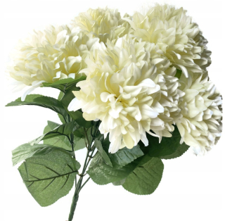 Chrysanthemum kytica veľké krémové umelé kvety