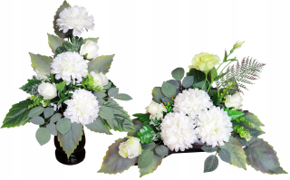 Chrysanthemum Cream Headress + Bouquet H1