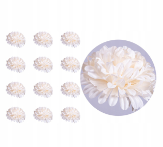 Chrysanthemum saténová krémová hlava 12 kusov