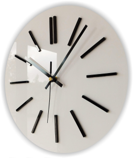 Hodiny - Silent Nástenné hodiny Glamour lesklá biela 30cm A1