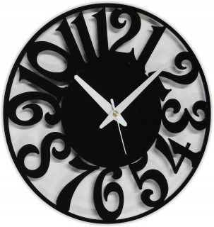 Hodiny - Silent Nástenné hodiny Glamour Gloss Black 30 cm O1