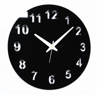 Hodiny - Silent Nástenné hodiny Glamour Gloss Black 30 cm O3