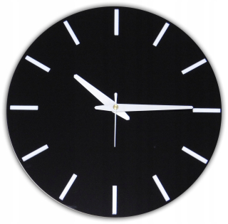 Hodiny - Silent nástenné hodiny Glamour lesklý čierny 30 cm O4
