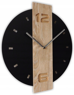Hodiny - Silent Nástenné hodiny Black Satin Oak W04