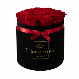 Tmavo červená ruža Eternal FlowerBox Velvet L