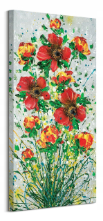 Clare Sykes červené kvety obrázok Fry 50x100 cm