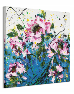 Clare Sykes Pink Flowers Obrázok Canvas 85x85 cm