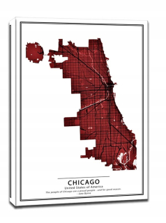 Crimson Cities, Chicago - obrázok na plátne