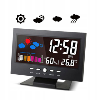 Hodiny - Digitálny LCD budík teplomeru Vlhkomer Meter