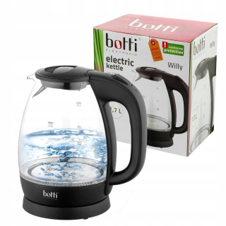 Čajník, kanvica na čaj - Bottoti Willy sklenená kanvica 1.7 L 1800 v LED