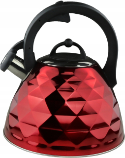 Čajník, kanvica na čaj - Kanvica s píšťalkou Crystal red 3L Edenberga