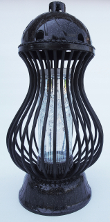 Večné svetlo, kahanec - Čierna priadze OpenWork Pearl Lantern XL 40 cm