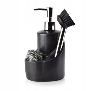 Dávkovač mydla - Black DispenSer 310 ml pre kefu na kuchynskú špongiu