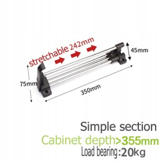 Vešiak - Čierny štýl 350 mm cm najvyšší ťažký skrytý šatník