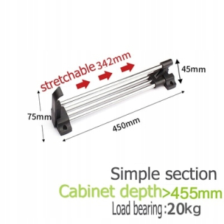 Vešiak - Čierny štýl 450 mm cm najvyšší ťažký skrytý šatník