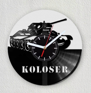 Hodiny - Vojenská textu nádrž s vinylové platne