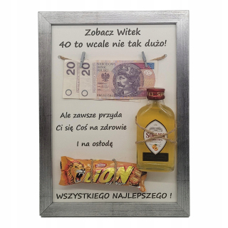 Gadget - DARČEK ZA 30 40 50 60 70 NARODENINOVÝ RÁM gravírovanie plakety veľké striebro