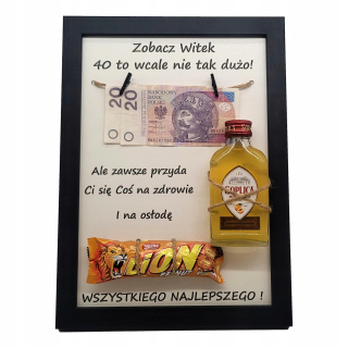 DARČEK ZA 30 40 50 60 70 NARODENINOVÝ RÁM gravírovanie plakety veľká čierna