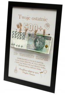Gadget - Darčekový rám Vaše posledné 500+ 18. narodeniny