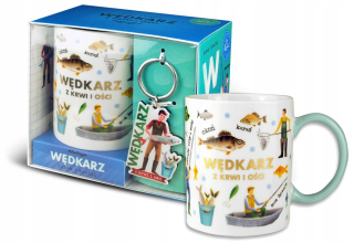 Gadget - RYBÁRSKY HRNČEK + PORCELÁNOVÁ KĽÚČENKA DARČEK K NARODENINÁM 300 ML