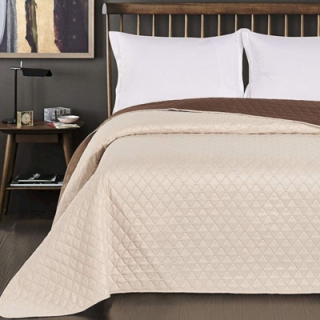 Prikrývka na posteľ - Dokumentovanie Mikrovlákna 240 x 260 cm krém, hnedé odtiene