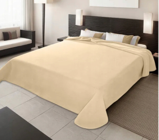 Prikrývka - Belpla akrylová deka 160 cm x 220 cm béžová, krémová