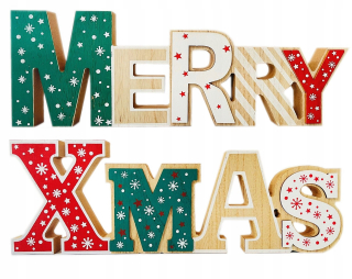VIANOČNÁ DEKORÁCIA DVOJNÁSOBNÝ PÍSMEN MERRY XMAS