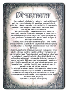 DESIDERATA Kovový vývesný retro plagát # 1.283