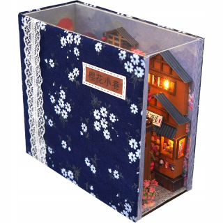 DIY Book Nook Polica Domček pre bábiky Miniatúrne drevené Bo