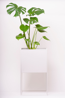 Stojan na kvety - KOVOVÝ Kvetináč KOFRU MAXI, 60 cm, BIELY