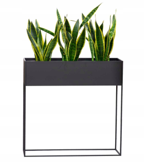Stojan na kvety - Kovové kvety hrnce X-Long Rodos, 85 cm čierna