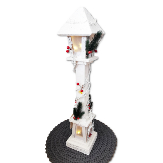 Lampáš, svietník - DREVENÝ LANTER Vianočná lampa LED 85cm