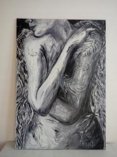 Veľká olejomaľba 100x70 "Angel Reut
