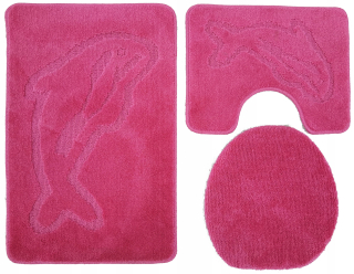 Kúpelňová predložka - Koberce v kúpeľni 3 el anti -slip hrubé 38r
