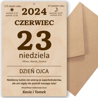 KALENDÁRNÍK Darček pre otca ku DŇU OTCOV drevo PERSONALIZÁCIA LM